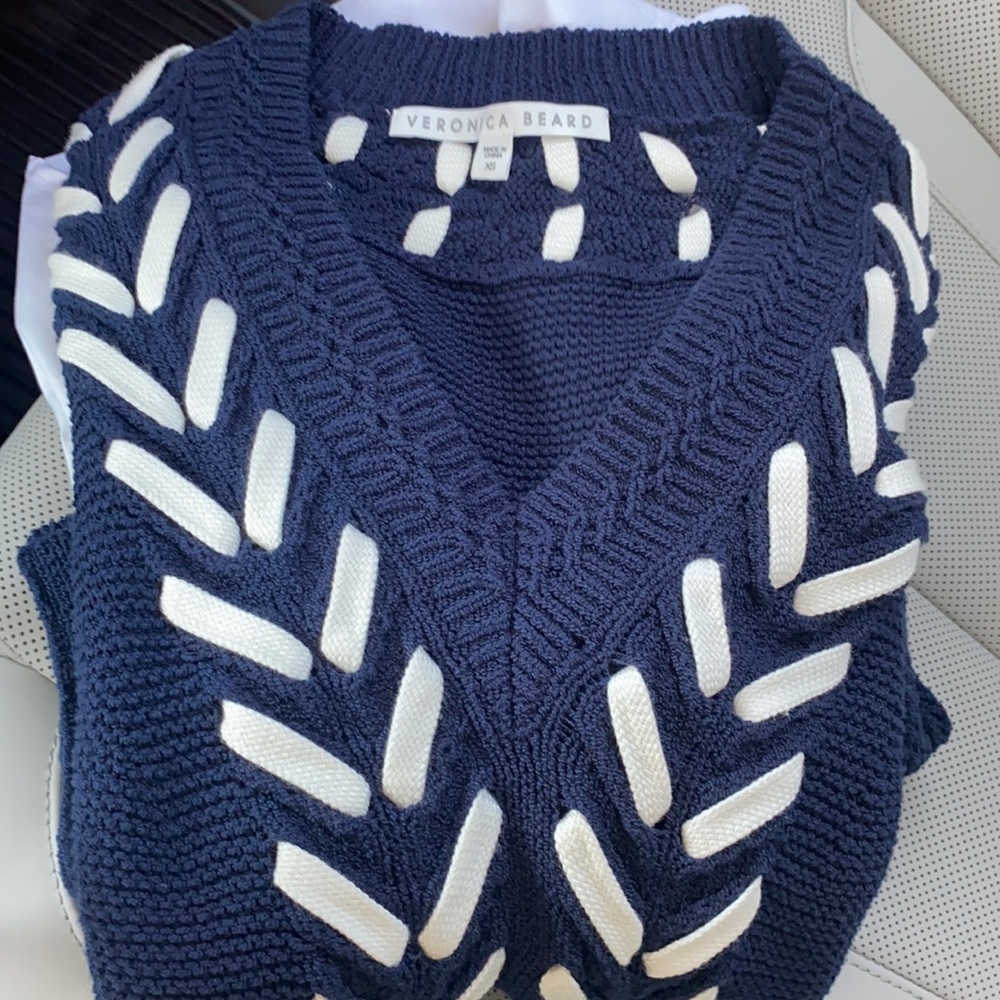 NWOT Veronica Beard XS Navy Edwin Sweater - Picture 4 of 4